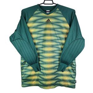 Men's Adidas Climalite Goalkeeper Jersey Shirt Green & Yellow Long Sleeve L